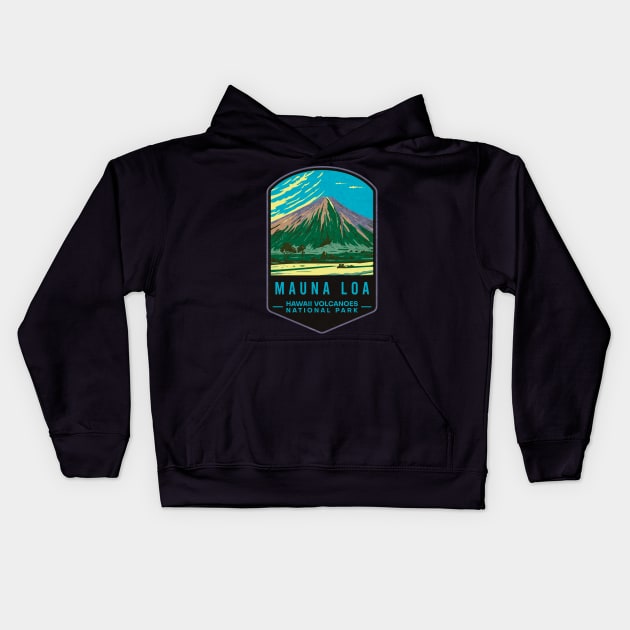 Mauna Loa Hawaii Volcanoes National Park Kids Hoodie by JordanHolmes